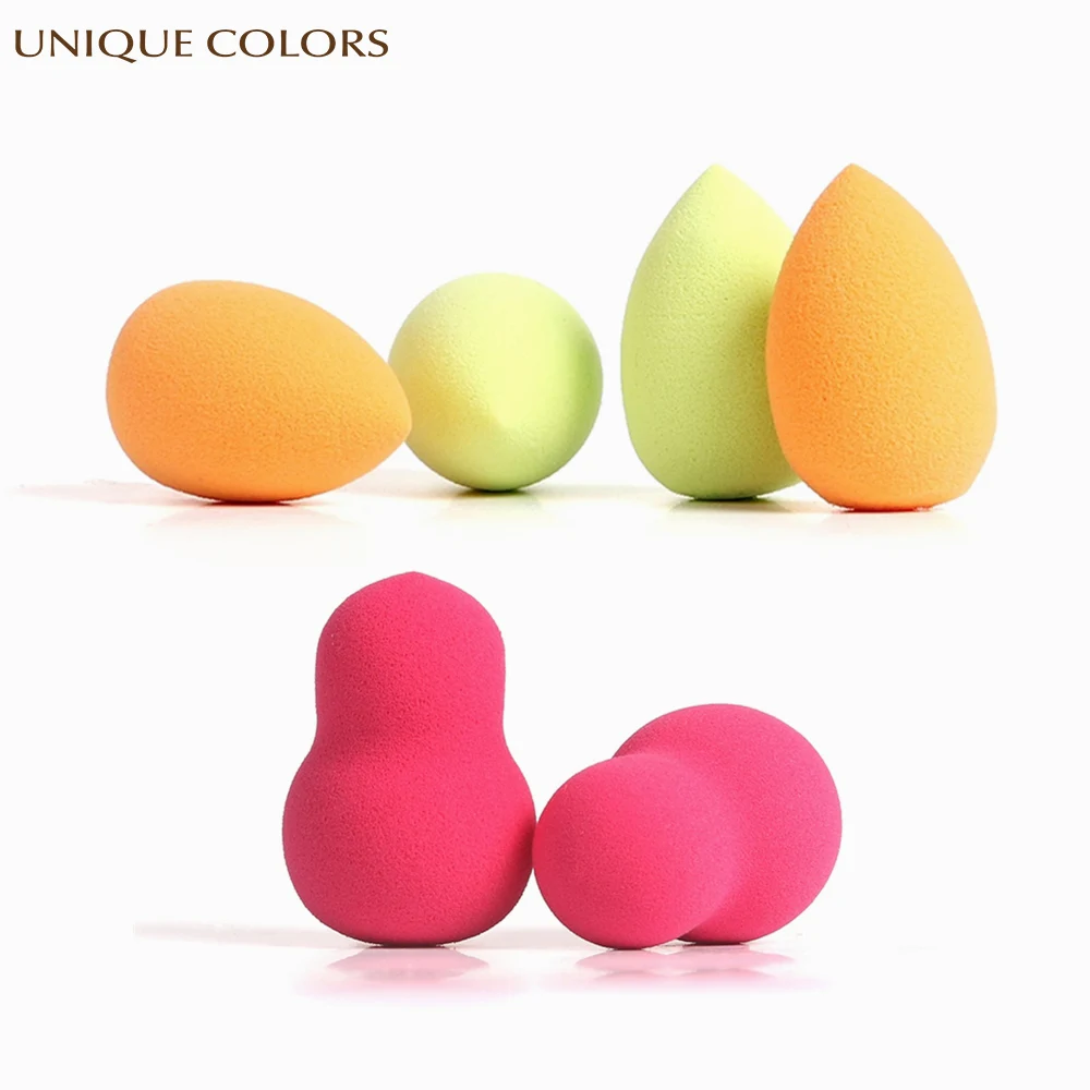 

UNIQUE COLORS 6Pcs Makeup Foundation Sponge set Cosmetic Puff Face BB Cream Powder Blending Mini Make up Sponge Beauty Tool Puff