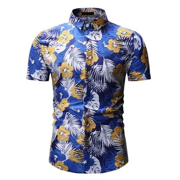 

Mens Floral Beach Hawaiian Shirt 2019 Summer New Short Sleeve Hawaii Shirt Men Slim Fit Casual Shirts Camisa Social Masculina