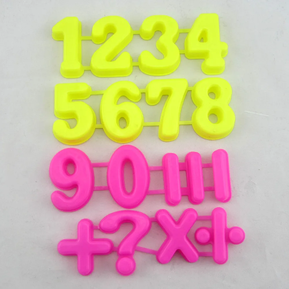 16Pc/st Sand moulds Beach Toys numbers and math symbols colorful