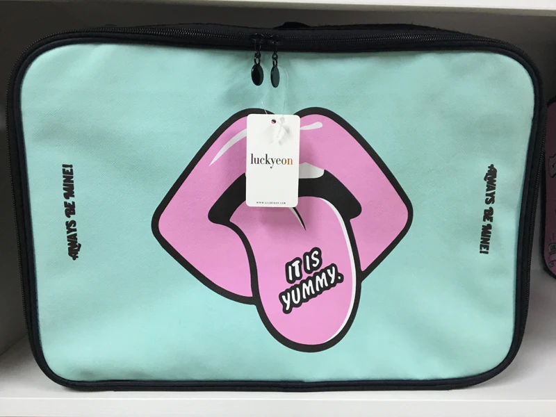 Разноцветный с рисунком губ дорожная сумка Портативный Мужская тотализаторов Чемодан сумка тележка Для женщин органайзер Bag