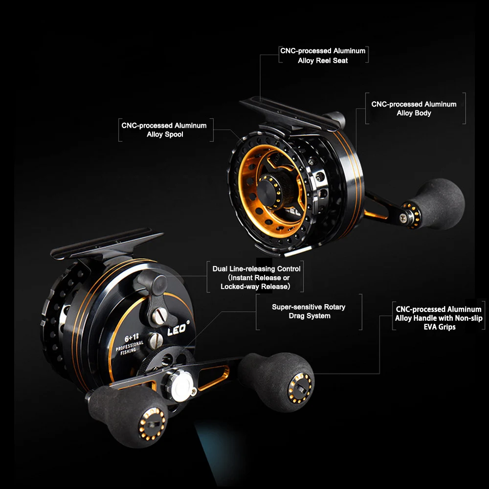 LEO 6+ 1 шарикоподшипник 2,8: 1 Передаточное отношение плот Рыболовная катушка летучая катушка колесо правая/левая рука ледяная Рыболовная катушка звезда тяга рыболовные снасти