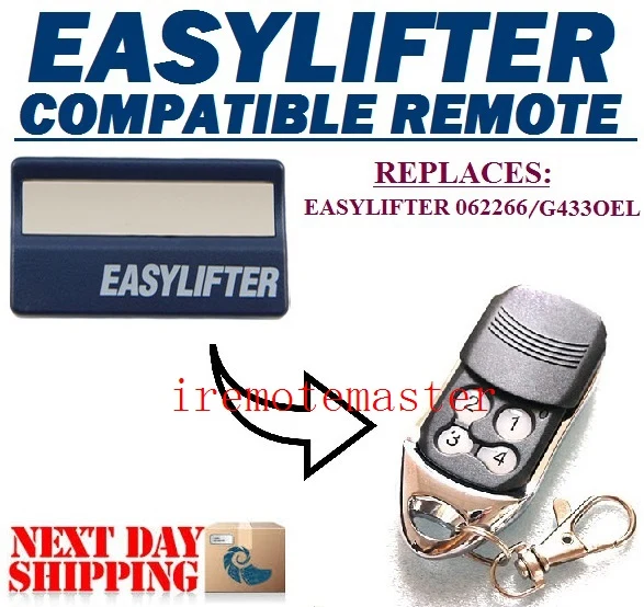

Easylifter 062266/G433OEL garage door replacement remote transmitter