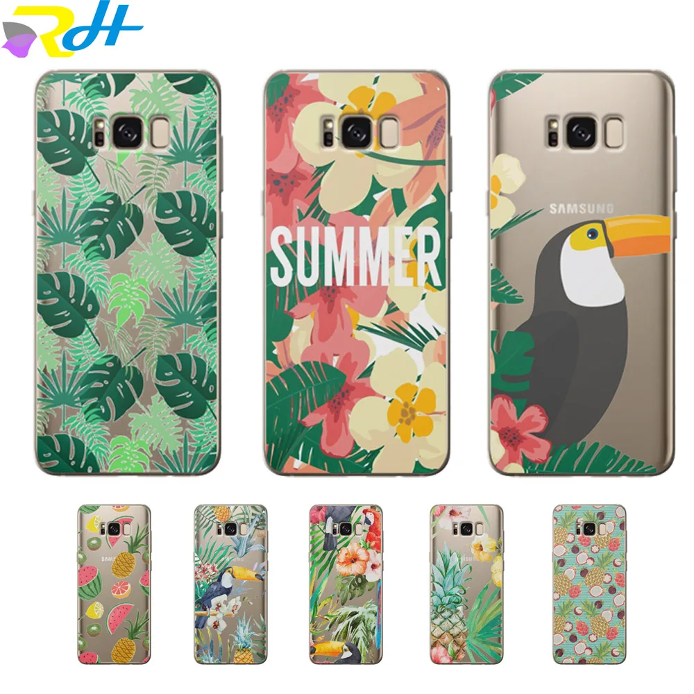Мягкий ТПУ чехол для Samsung Galaxy J4 J6 J8 2018 Etui стильный тропический ветер J3 J5 J7 2017 J5Prime