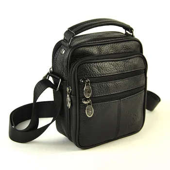 

Men Genuine Real Leather Small Shoulder Bag Women Cross Body Handbag Classic 5 Zip Messenger Satchel Pouch Casual Daily Purse