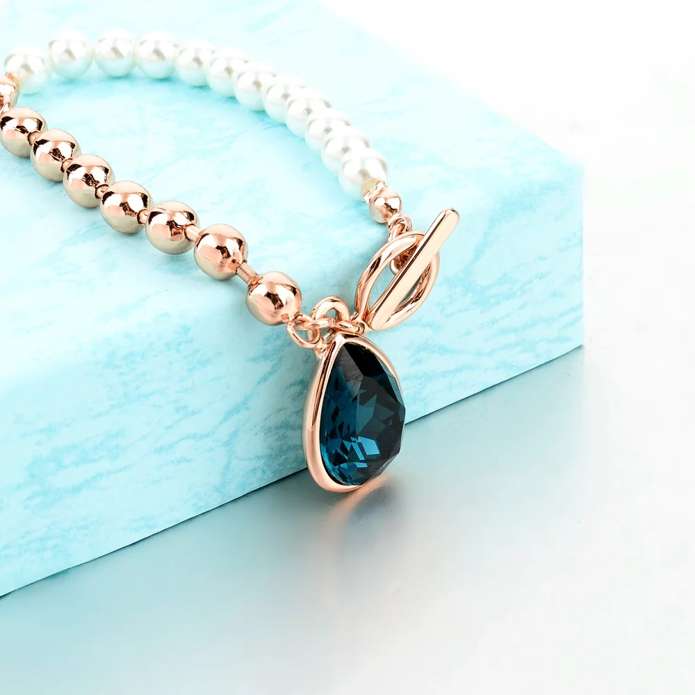 CHICVIE новые золотые цветные жемчужные бусины из ниток браслеты с синими камнями 2019