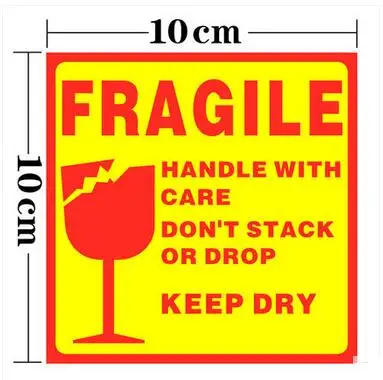 

110pcs FRAGILE stickers goods stacked up gently do not pressure do not drop international express logistics labels 9x5cm toy