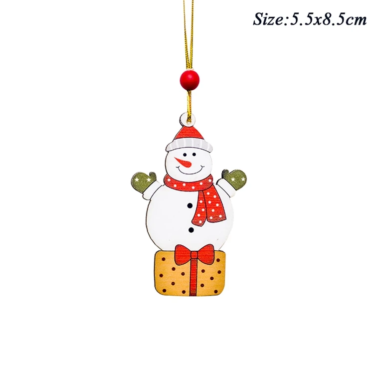 Йориу деревянные украшения для рождественской елки деревянные украшения Санта Клаус Снеговик рождественские украшения для дома - Цвет: 4