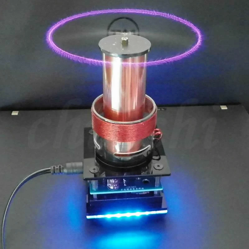 

Music Tesla coil plasma loudspeaker Red windmill with power
