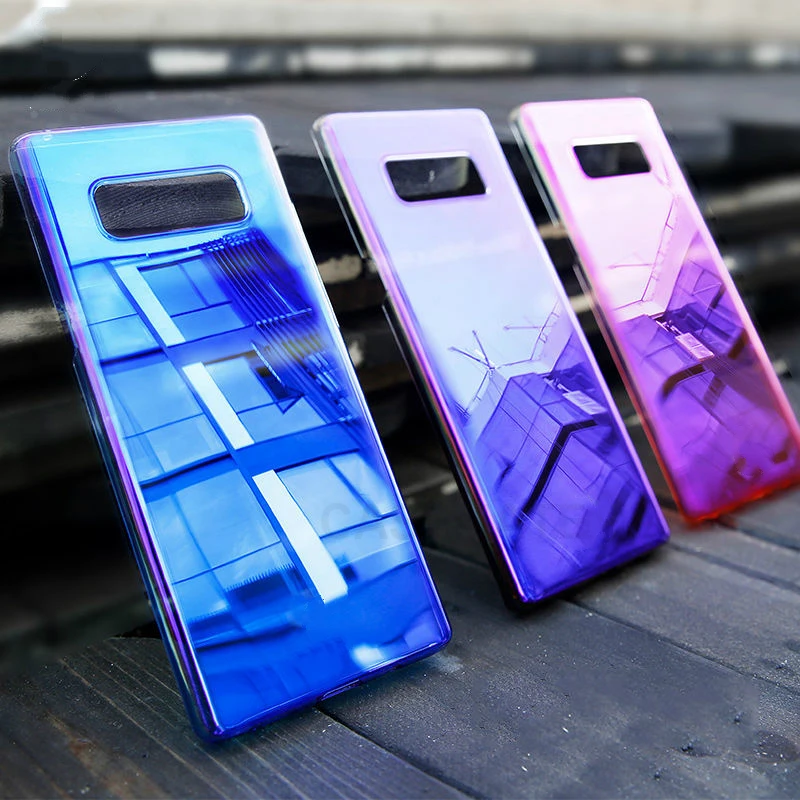 Градиент Blue Ray свет чехол для Samsung Galaxy S8 Plus телефона note 8 Case ясно Интимные