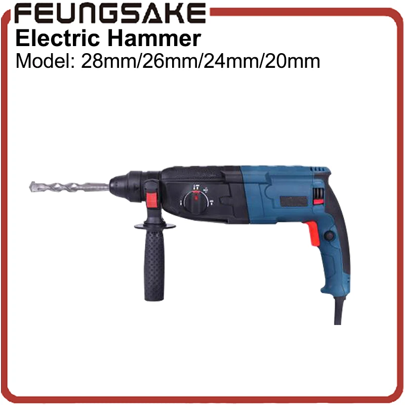 

220V 28mm/26mm24mm/20mm hole 4 Functions AC Electric Rotary Hammer multifunctional Impact Drill Electric Drill with accessories