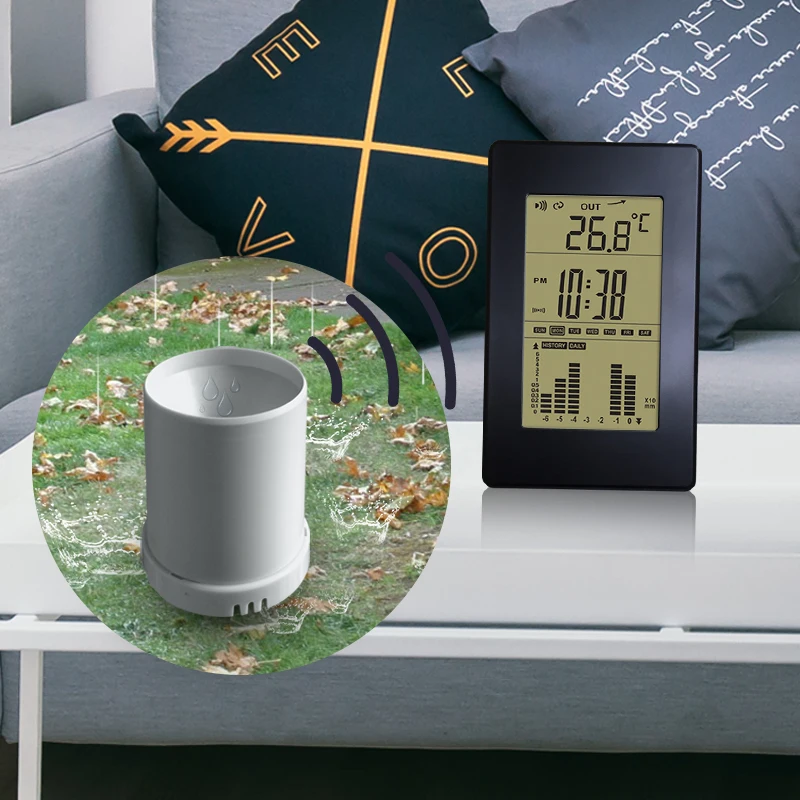 

Rainfall Measuremen Weather station with Temperature Rainfall recording instrument Wireless rain gauges