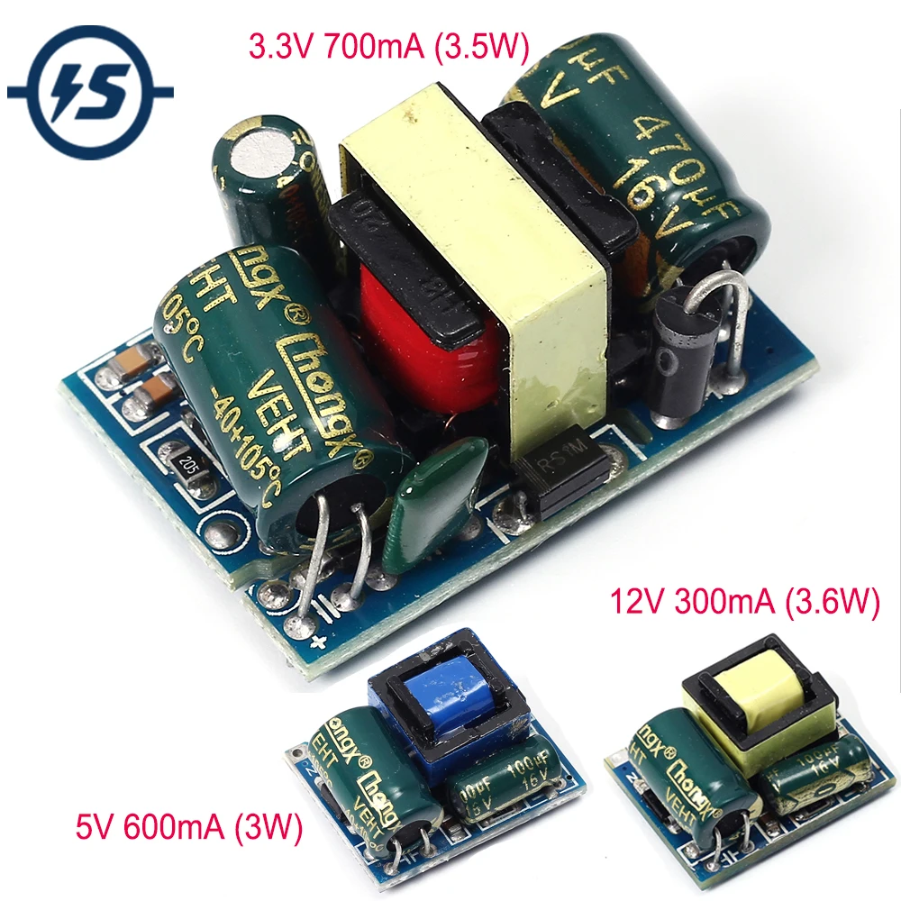 Модуль питания для Arduino AC-DC, 3,3 В, 5 В, 12 В, 220 мА, 3 Вт, изолированное переключение, 3,3 В, в, 5 В, 12 В, понижающий модуль напряжения