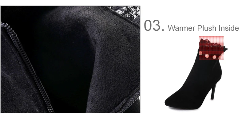 Tino Kino; женские ботильоны на молнии с острым носком, украшенные жемчугом; пикантные туфли-лодочки на высоком тонком каблуке с кружевом; Женская Осенняя элегантная обувь из флока