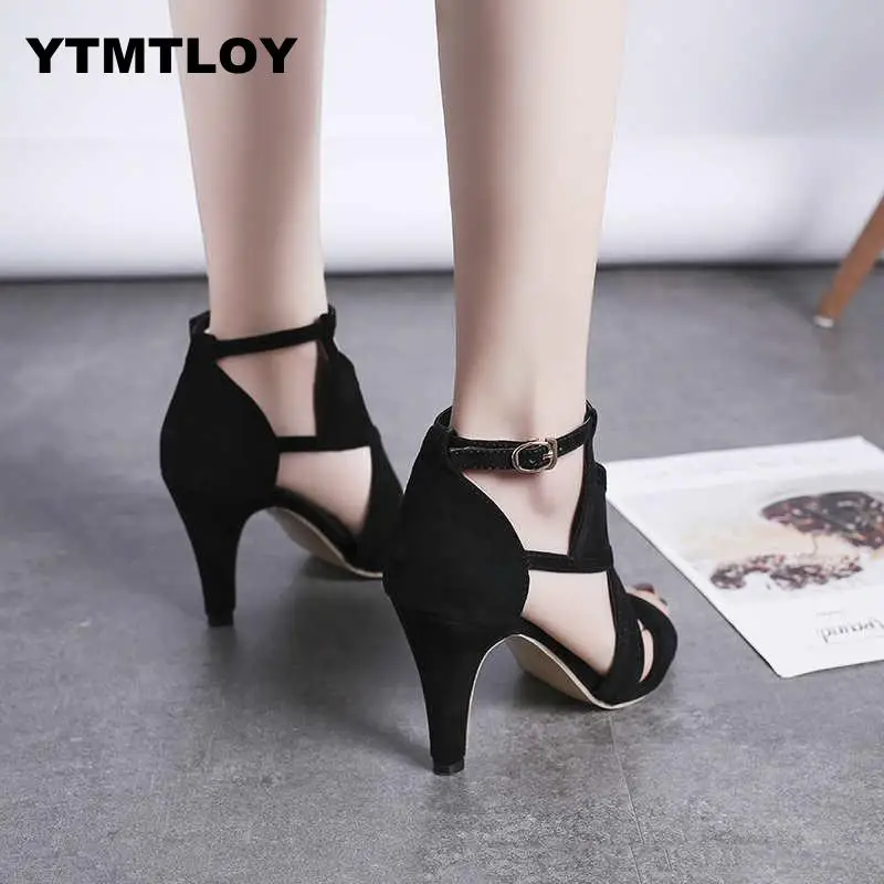 Size 35-42 Hot Sandalia Feminina Summer Gladiator High Heels Peep Toe Sandals Casual Shoes Woman Waterproof Platform Sexy 9