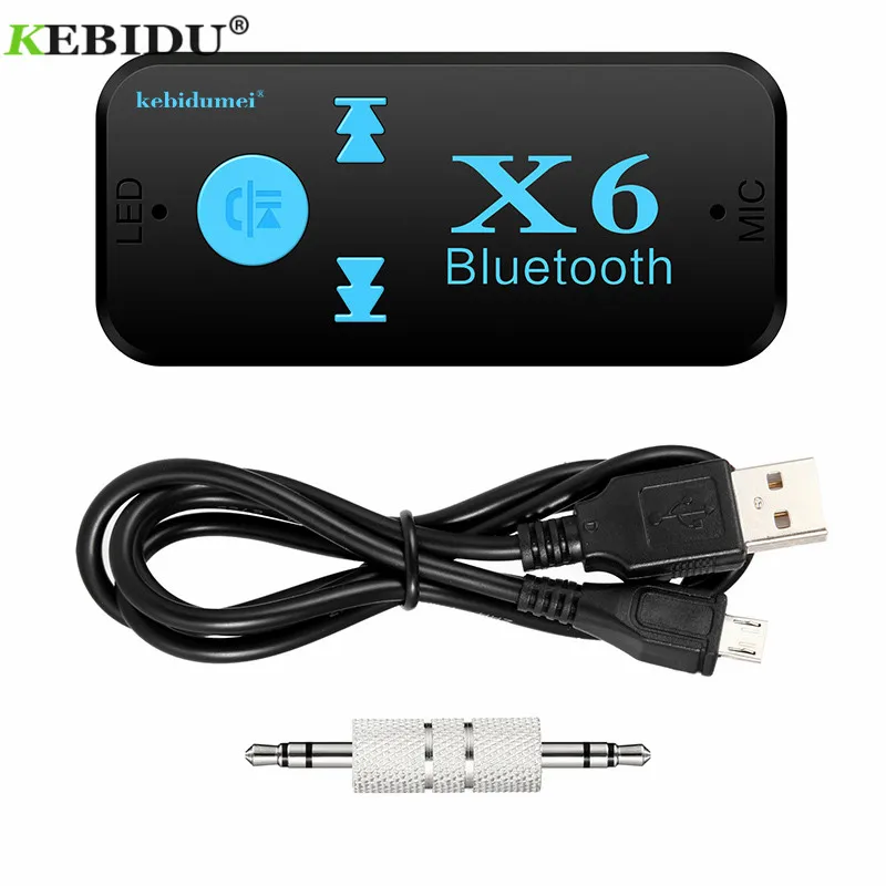 Kebidu X6 Bluetooth автомобильный комплект адаптер Bluetooth приемник автомобильный Bluetooth Aux Комплект Поддержка TF карты A2DP аудио стерео Bluetooth