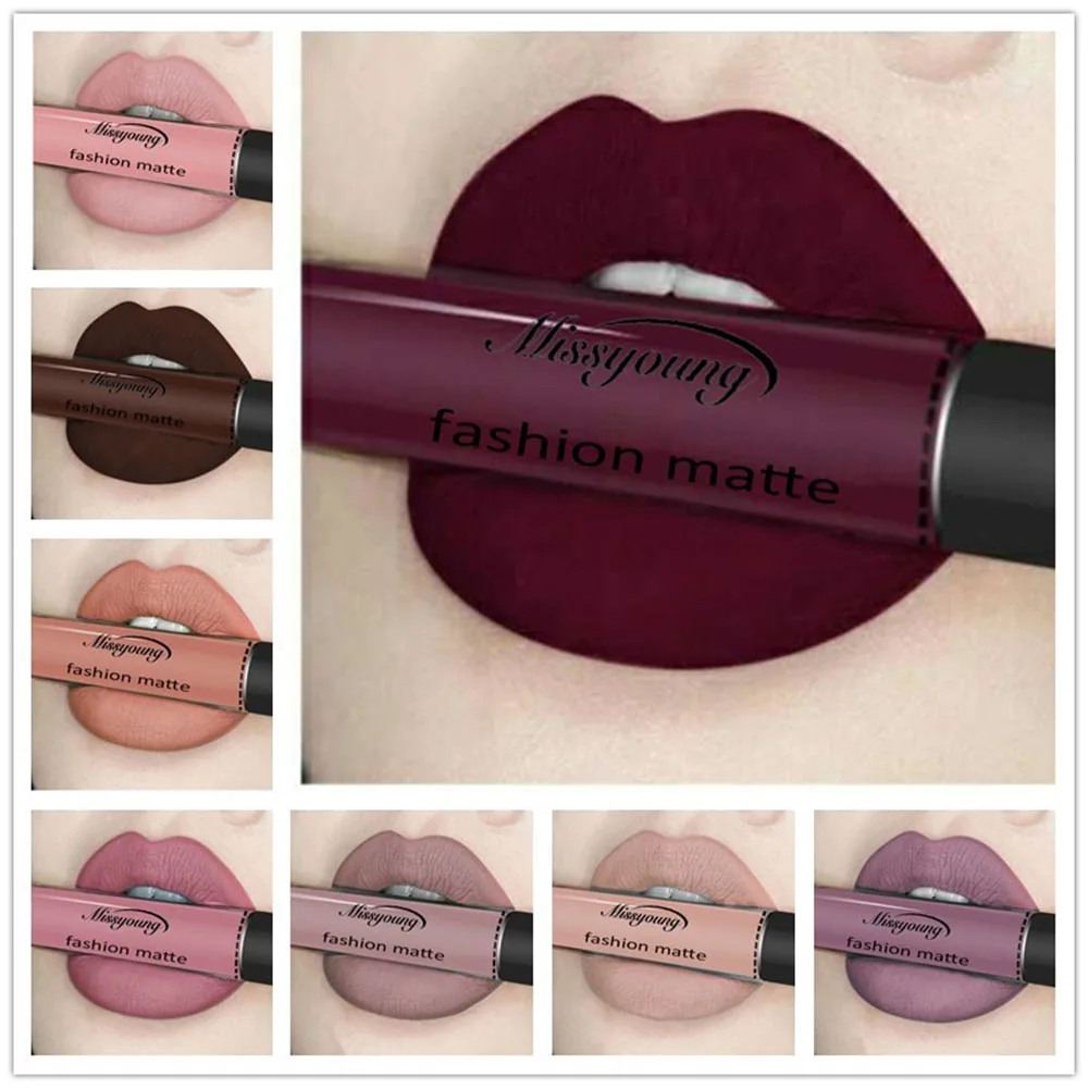 

1PC Waterproof Matte Lipstick Makeup Lip Stick Moisturizer Smooth Long-lasting Lip Gloss Beauty Cosmetics Make Up Lipgloss TSLM1