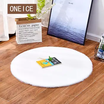 

Rug Nordic Style Imitation Rabbit Fur Customizable Carpet Bedroom Bedside Blanket Home Thickening Living Room Round Floor Mat