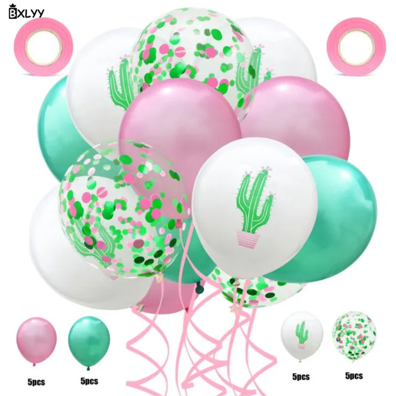 Bxlyy новые 22 шт., комплект из двух предметов одежды с изображением цветов Фламинго неоновые Кактус воздушный шар в форме ананаса Комбинации Гавайи тропический День рождения Decoration.8z