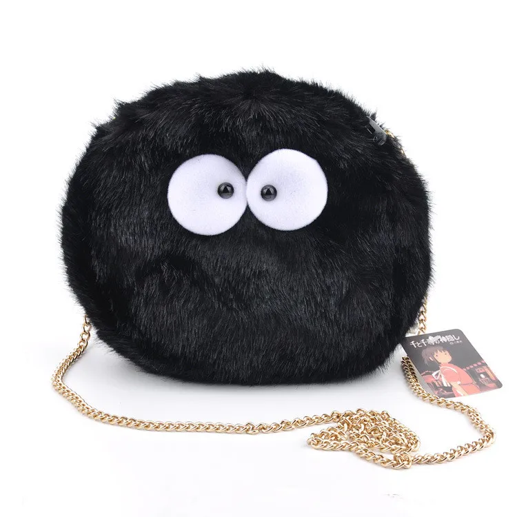 

Anime My Neighbor Totoro Fairydust Plush Soft Crossbody Bag Susuwatari Shoulder Bags Cartoon Coin Purse Stuffed Black Plush Bag