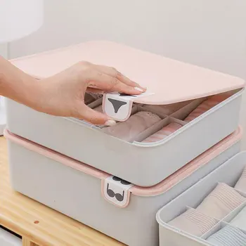 

0/10/15 Grids Storage Basket Wardrobe Organizer Women Men Storage Box For Socks bra Underwear Plastic Container with cover