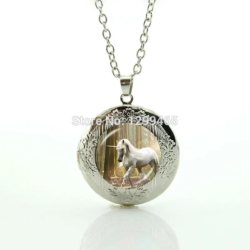 

Hottest animal jewelry art picture glass dome locket pendant morocco fashion jewelry Unicorn leisure series essential horse N981