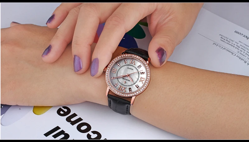 Женские часы красный ремешок из натуральной кожи женские часы со стразами женские новые брендовые Модные Простые водонепроницаемые Montre Femme