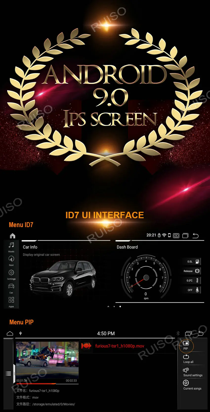 Discount ID7 Android 9.0 FOR BMW X5 E70 For BMW X6 E71 Original CCC System/CIC System Car DVD player gps audio auto stereo all in one 1