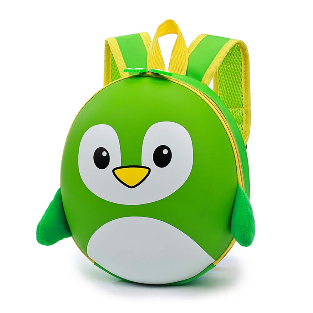 new Penguin Schoolbag Children Backpack Hard Shell Backpack Cartoon Lovely Mini Shoulder Bag Kids Cute boy girl bags - Цвет: green