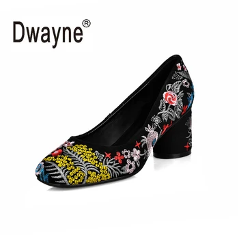 

Big Size EU36-43 Women Embroider Cow Leather Pumps Ethnic Shoes Woman Wedding Shoes Bombas mujer chaussure femme 1125-135