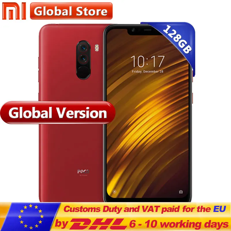 Глобальная версия Xiaomi POCOPHONE F1 128 GB 6 Snapdragon 845 Поко мобильного телефона 4000 mAh AI