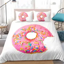 Donut Bedding set Pink girl Duvet cover set Dessert Bed line Queen Pastry quilt cover King cake bed set Twin home Textiles