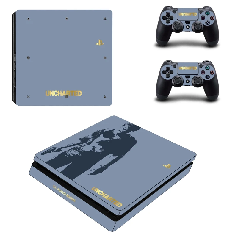 

Hot Game Uncharted 4 Skin Sticker Cover Protector Vinyl Sticker For PS4 Slim Console Kinect and 2 Controller Skin Decal