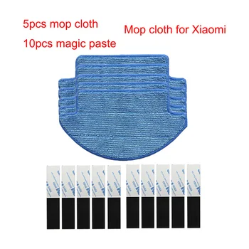 

15pcs/lot mop Cloths*5+magic paste*10 Mop Pads replacements for Xiaomi Mi Robot Vacuum Cleaner Parts pads kits accessories