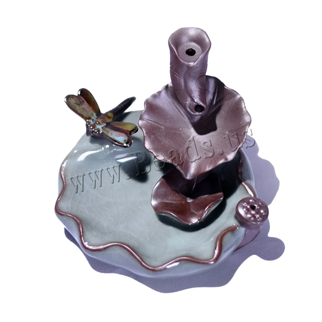 Creative Home Decor Lotus Leaf Ceramic Backflow Incense Burner Smoke Waterfall Stick Incense Holder Use In Home Office Teahouse