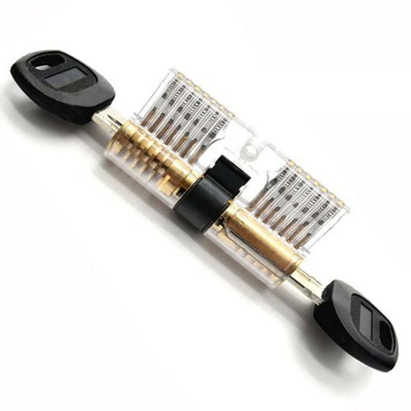 Practice Transparent Lock Pick Visible Training Skill Cutaway Inside Copper Padlock Tool For Locksmith 6