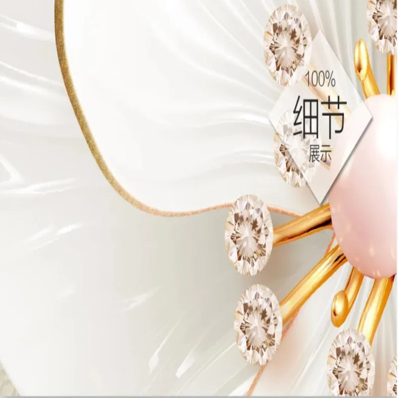 

Home and rich three-dimensional embossed jewelry flower TV background wall