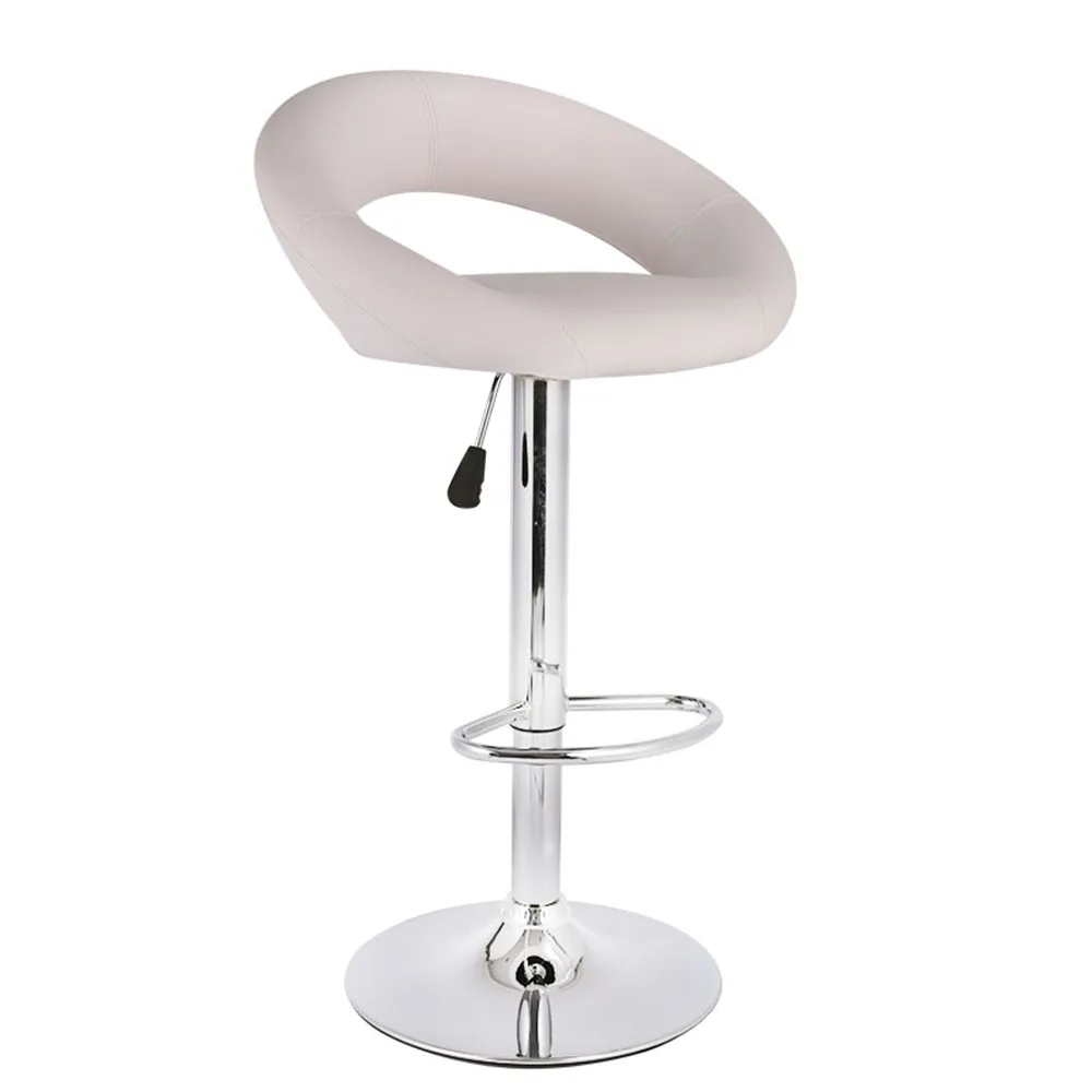 LANGRIA Set of 2 Gas Lift Height Adjustable Swivel Faux Leather Bar Stools Chairs with Crescent Shaped Backrest Bar Chairs04