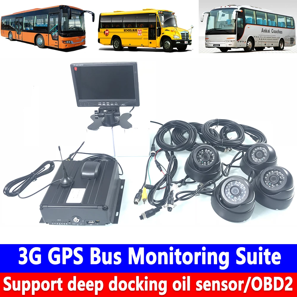 

AHD4 channel coaxial SD card storage hard disk monitoring host 3G GPS bus monitoring kit concrete car / school bus / taxi