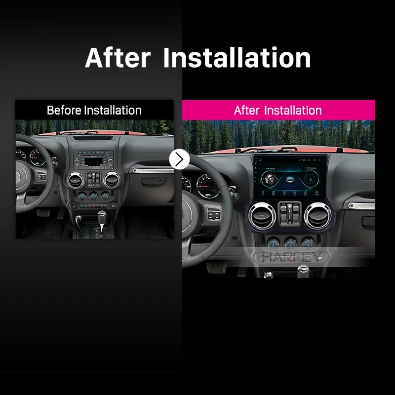 Top Harfey 2Din 10.1 Inch Car Radio Android 8.1 Stereo For JEEP Wrangler 2011-2017 left hand drive GPS Navigation Multimeida Player 5