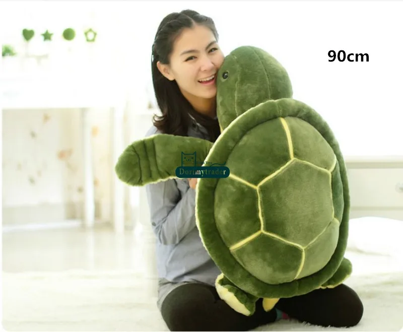 Dorimytrader Hot Animal Tortoise Plush Toy Soft Stuffed Green Turtle Doll Pillow Anime Cushion Gift for Baby DY61454 (25)