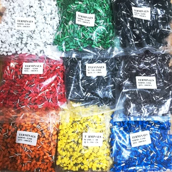 

100PCS E2508 Tube insulating terminals AWG 14 Insulated Cable Wire 2.5mm 2 Connector Insulating Crimp Terminal Connect 9 Colour