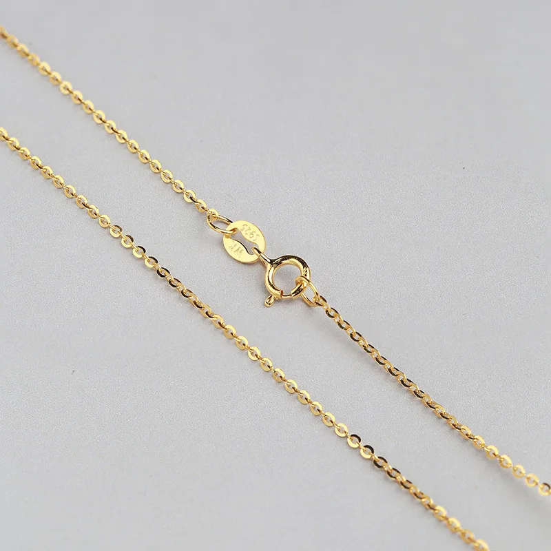 0,8 мм толщина отличное твердое Стерлинговое серебро ожерелье из желтого золота белое золото розовое золото ожерелье девушка любовь лучшие ювелирные изделия