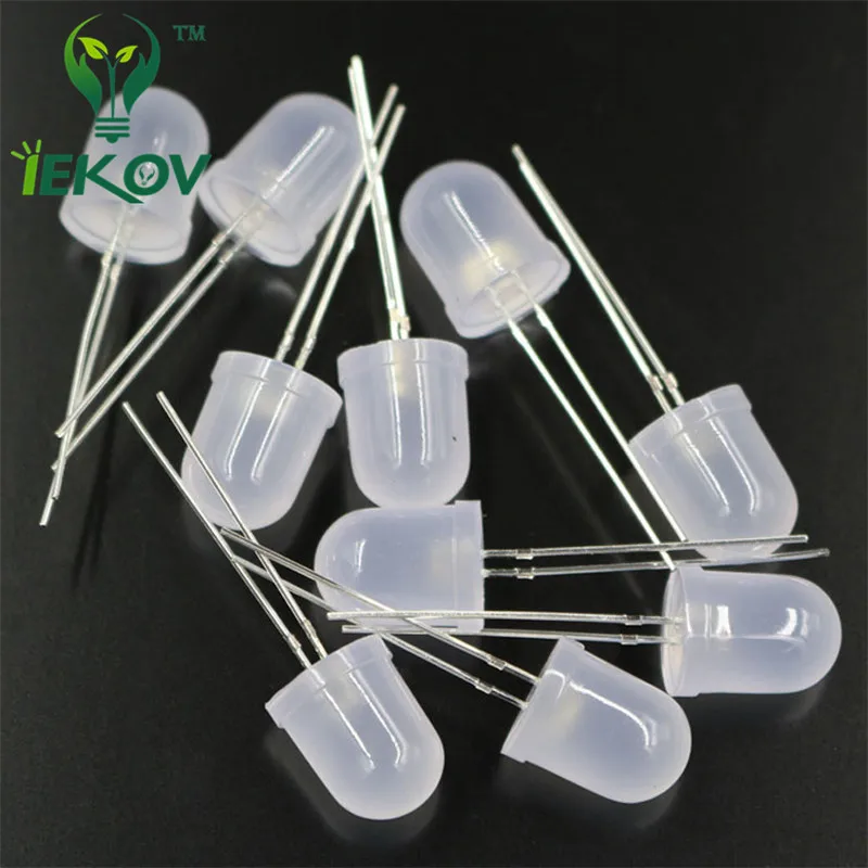 Ultra Bright Diffused 10mm LED Yellow Diode Light Emitter Round Top 3V