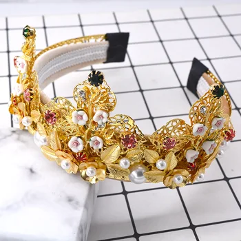 

Gold Rhinestone Crystal Tiaras and Crown Women Girl Birthday Diadem Headpiece Wedding Bridal Hair Jewelry Accessories