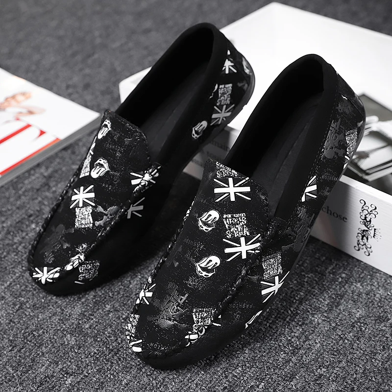 

2019 Split Loafers Sneakers Man Anti-Slip Drive Driving Shoes for Men Slip on Flat Shoes Men's Boat Shoe Footwear