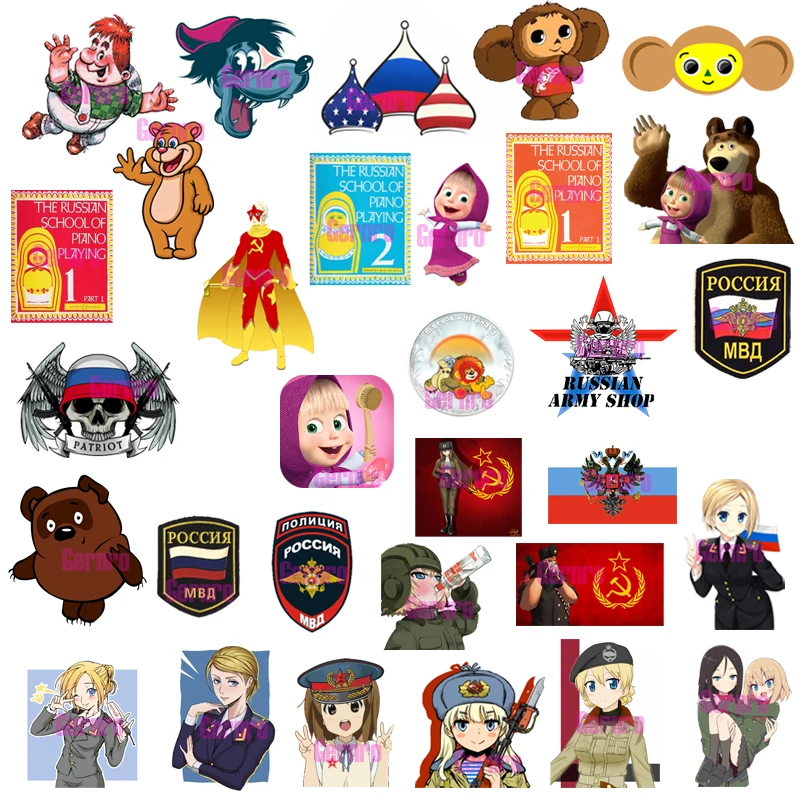 

Gernro Russian Style Acrylic Badges on Backpack Student Brooch for Clothes Kawaii Pin Badge Pins for Backpacks
