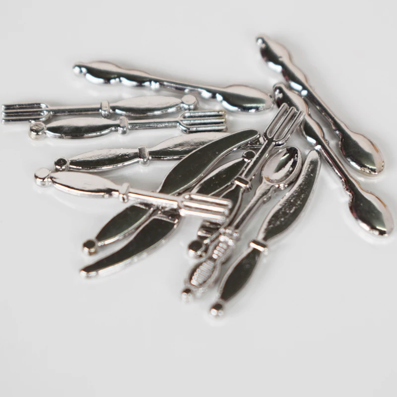 12pcs 1/12 Dollhouse Miniature Fork Knife Soup Spoon Tableware Play Kitchen Food Furniture Toy Fit Sylvaian Family Accessories
