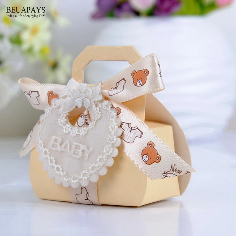 60 шт. нагрудник Hi Candy Box креативные упаковочные коробки baby shower это мальчик это девочка подарок на день рождения бабочка узел из мультфильма