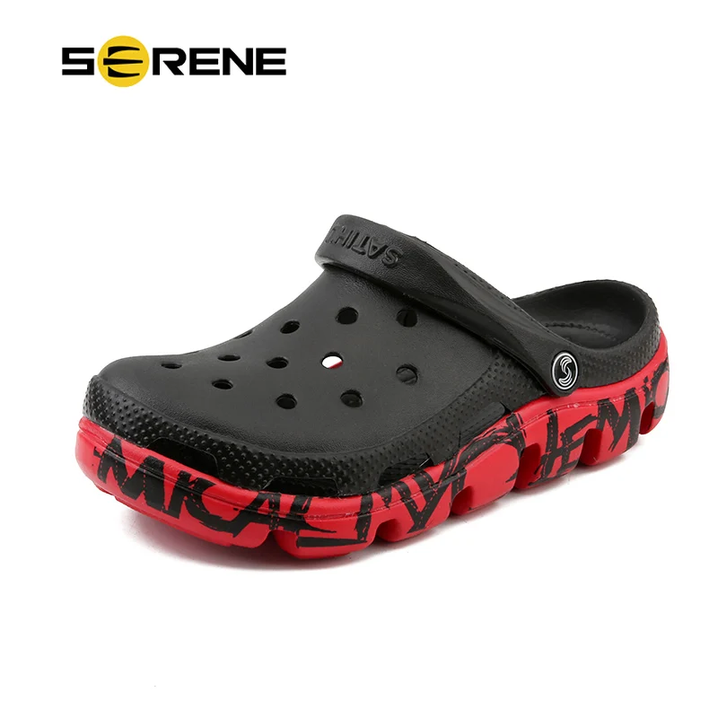 

SERENE Brand Croc Summer Casual Sandals New Man Aqua Clog Slipper Hot Male Band Sandalias Swimming Shoe Ocean Beach Garden Shoes