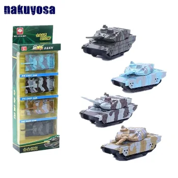 

4PCS Mini Diecast Alloy Model Car Toy Truck Camouflage Tank Model Military Toy Collection Vehicle Gift for Boys Brinquedo